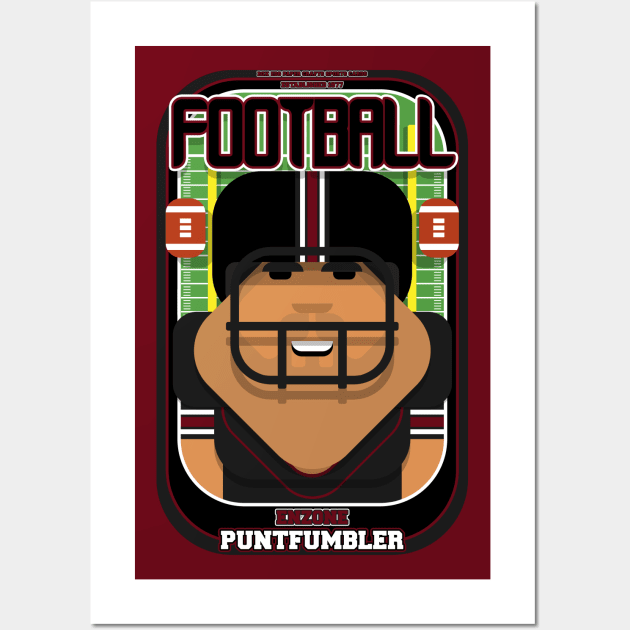 American Football Black and Maroon - Enzone Puntfumbler - Seba version Wall Art by Boxedspapercrafts